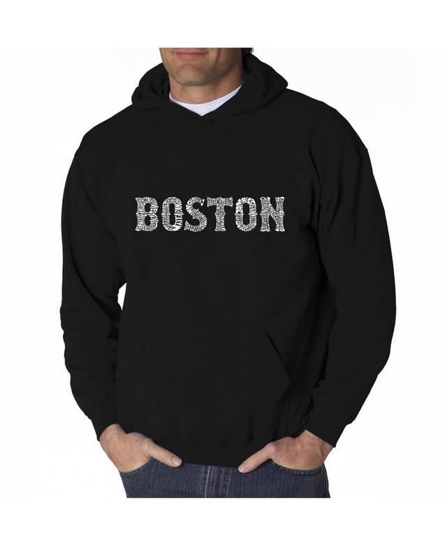 La Pop Art Mens Word Art Hooded Sweatshirt - Boston Neighborhoods Product Image