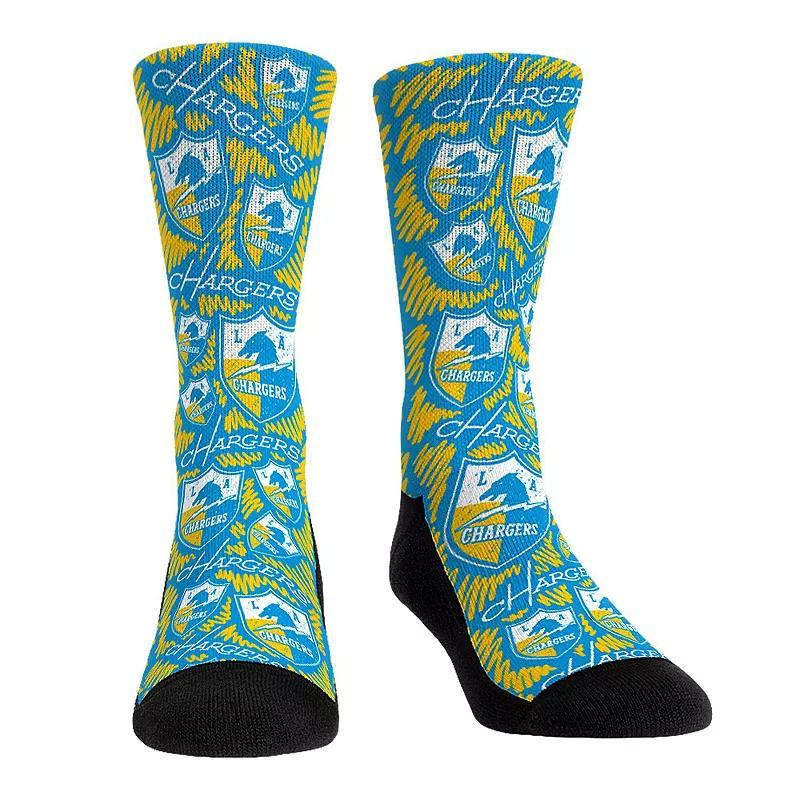 Rock Em Socks Los Angeles Chargers Throwback Logo Sketch Crew Socks, Mens Product Image