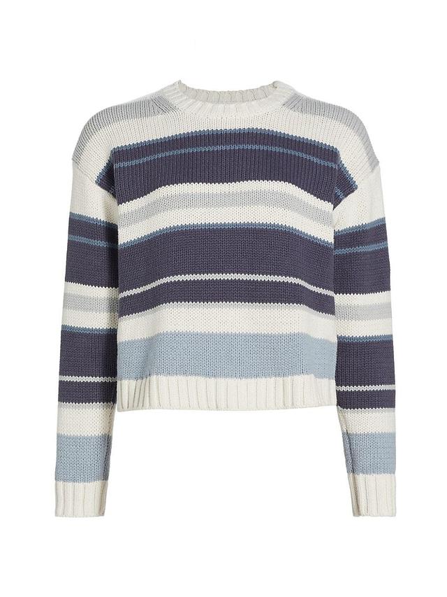 Womens Harper Striped Cotton-Blend Crewneck Sweater Product Image