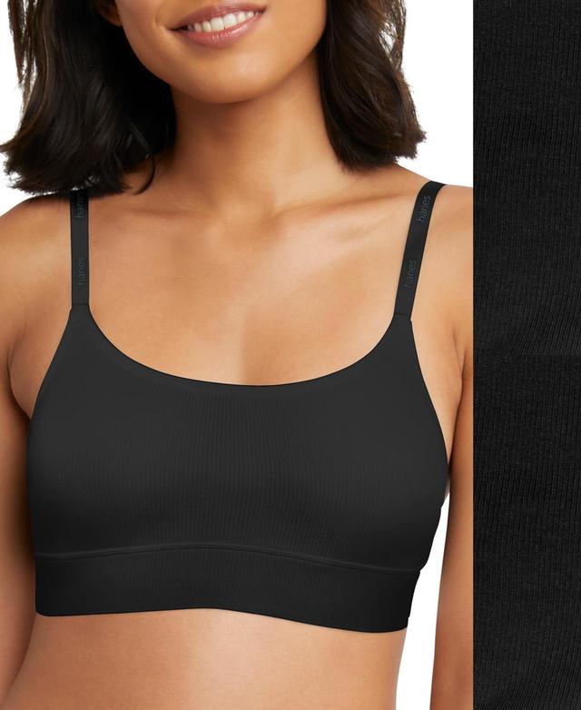 Hanes Originals Ultimate 2-Pack Longline Wirefree Bralettes DHO104, Womens Product Image