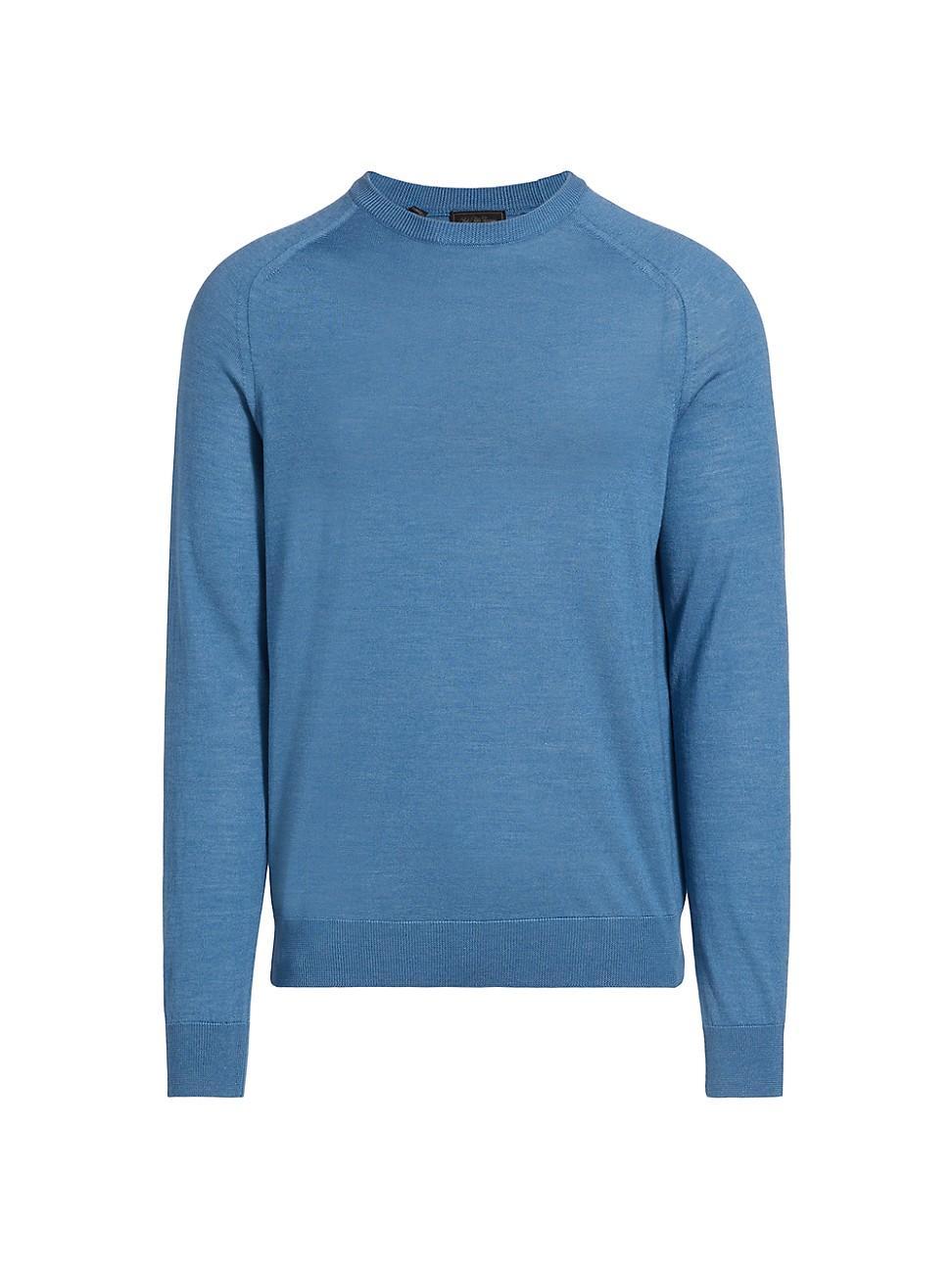 Mens COLLECTION Wool-Silk Lightweight Crewneck Sweater Product Image