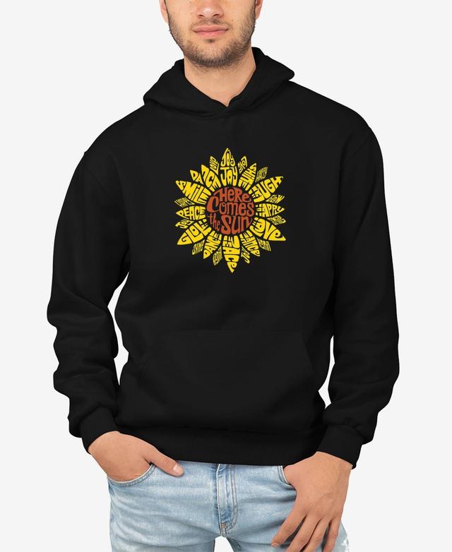 La Pop Art Mens Sunflower Word Art Hooded Sweatshirt Product Image