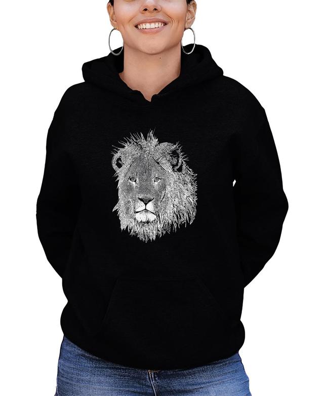 Womens Hooded Word Art Lion Sweatshirt Top Product Image