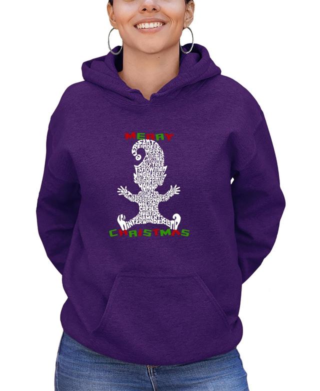 La Pop Art Womens Christmas Elf Word Art Hooded Sweatshirt Product Image