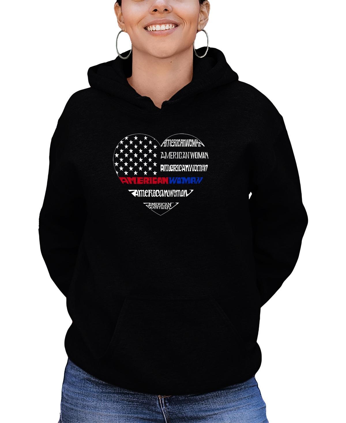 Womens American Woman Word Art Hooded Sweatshirt Product Image