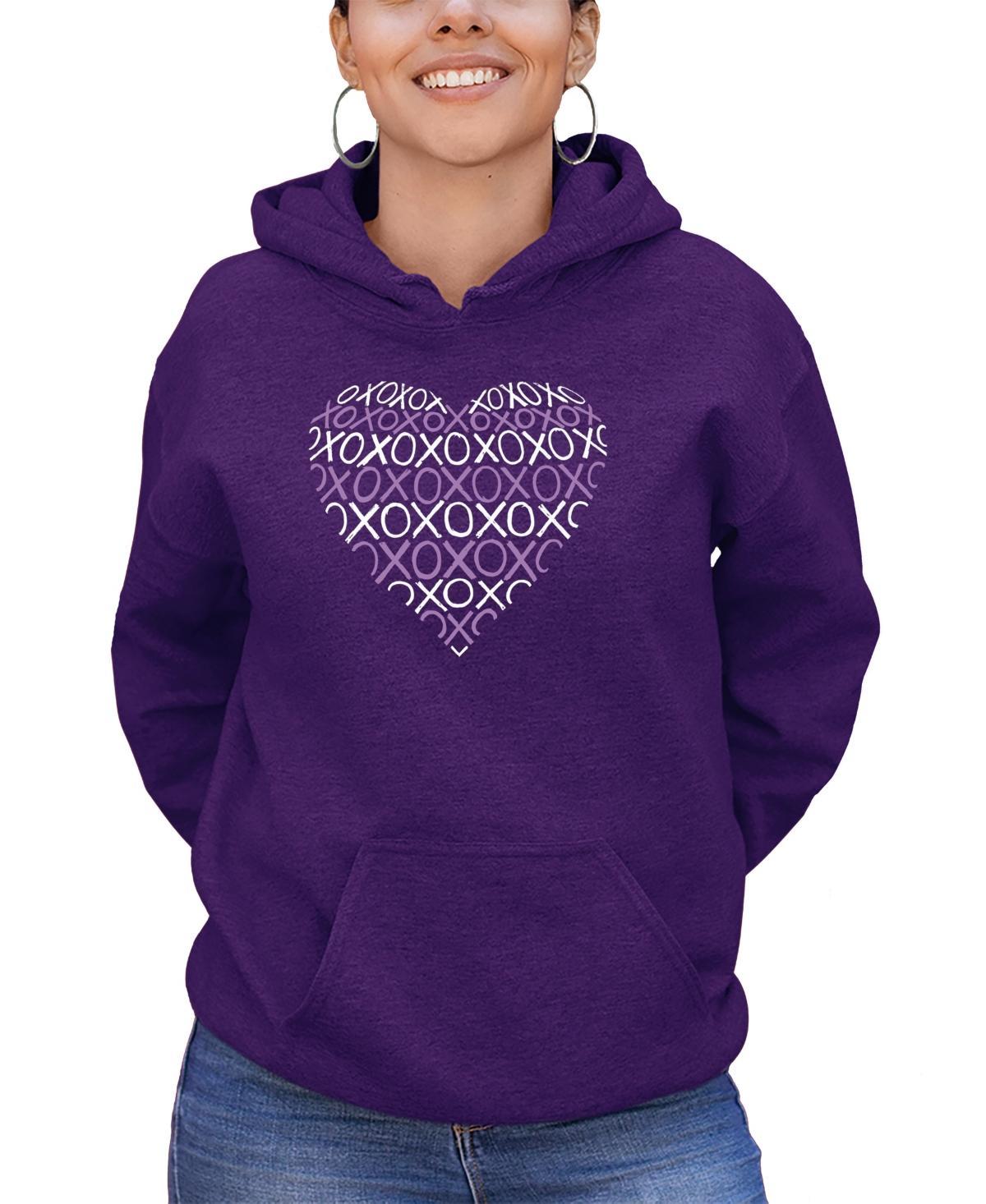 Womens Word Art Xoxo Heart Hooded Sweatshirt Product Image