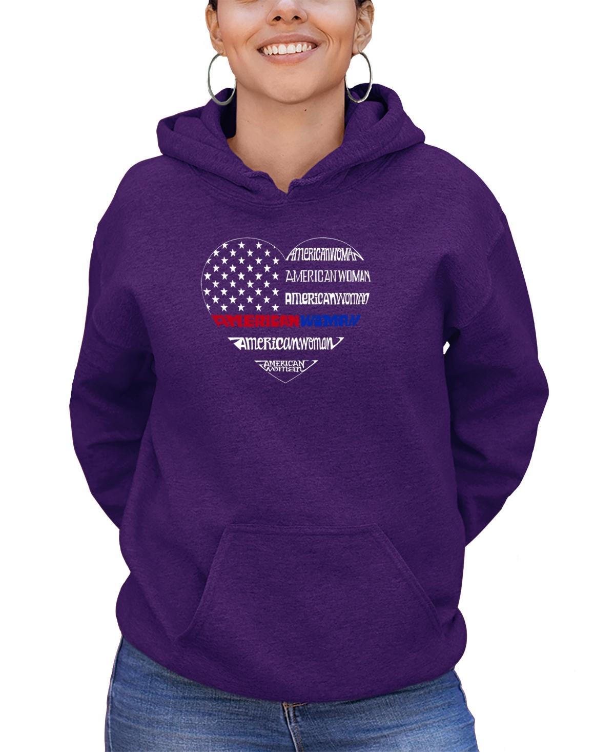 Womens American Woman Word Art Hooded Sweatshirt Product Image