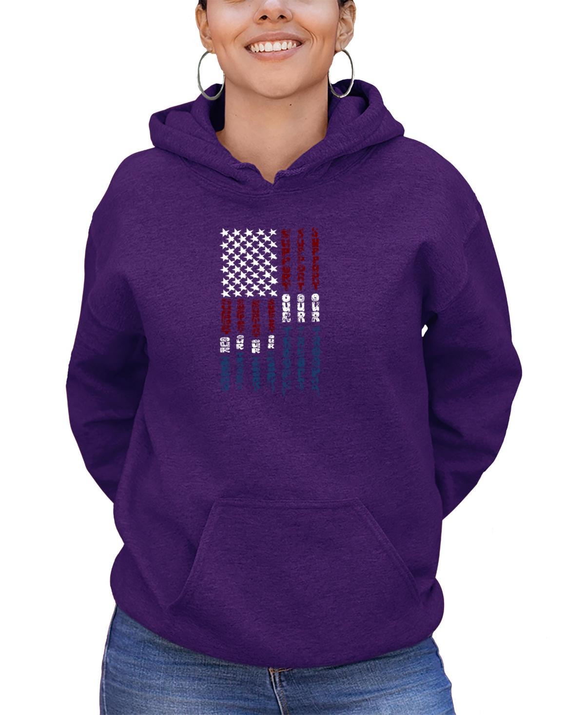 La Pop Art Womens Support Our Troops Word Art Hooded Sweatshirt Product Image