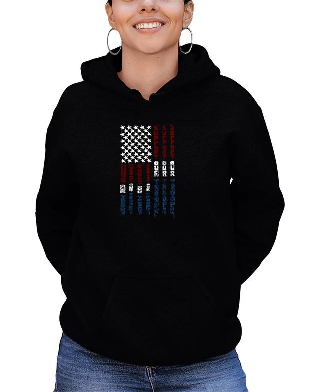 La Pop Art Womens Support Our Troops Word Art Hooded Sweatshirt Product Image