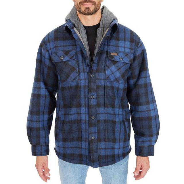 Big & Tall Smiths Workwear Sherpa-Lined Microfleece Shirt Jacket, Mens Blue Product Image