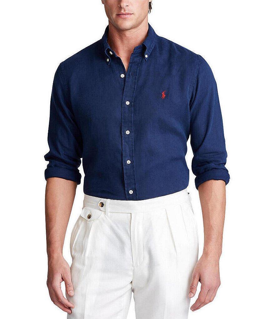 Polo Ralph Lauren Piece Dye Linen Long Sleeve Woven Shirt Product Image