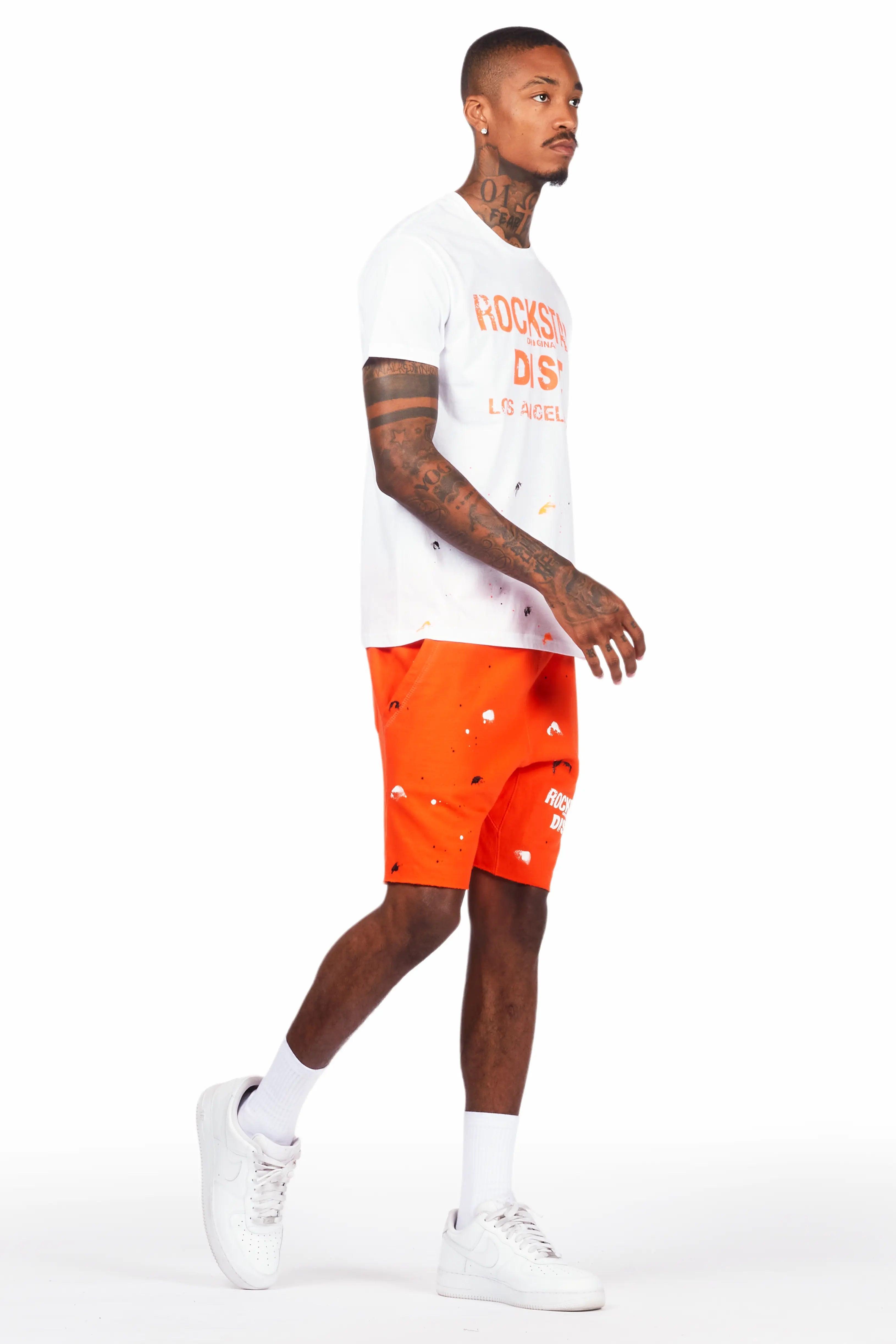 Scottie White/Orange Short Set Male Product Image