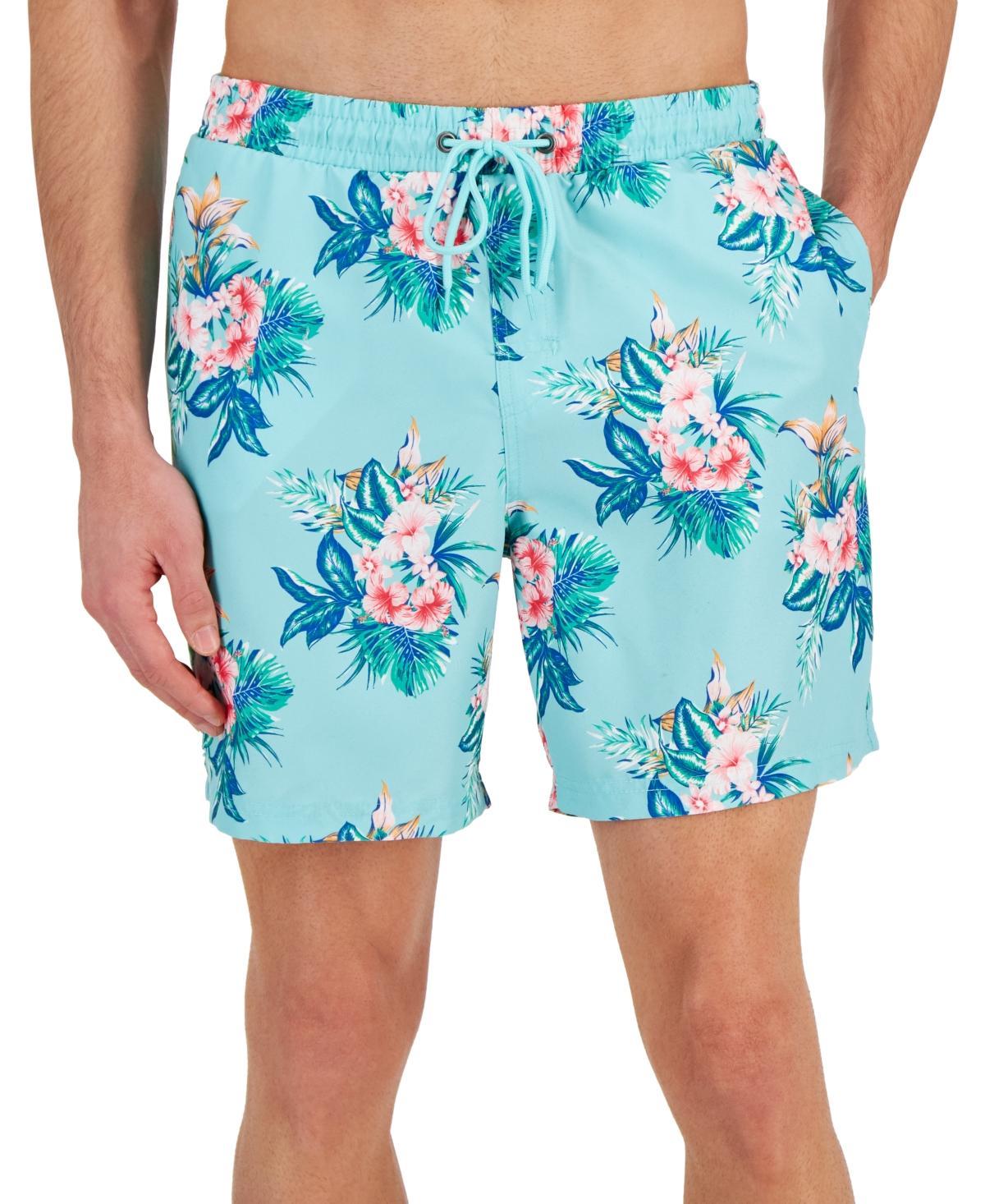 Club Room Mens Afelo Floral-Print Quick-Dry 7 Swim Trunks, Created for Macys Product Image