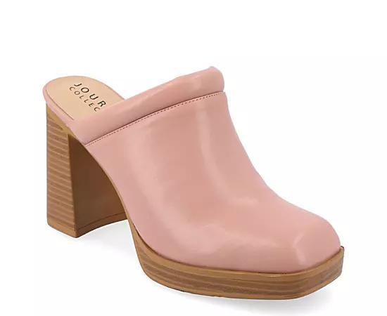 Journee Collection Izara Tru Comfort Foam Womens Heeled Mules Pink Product Image