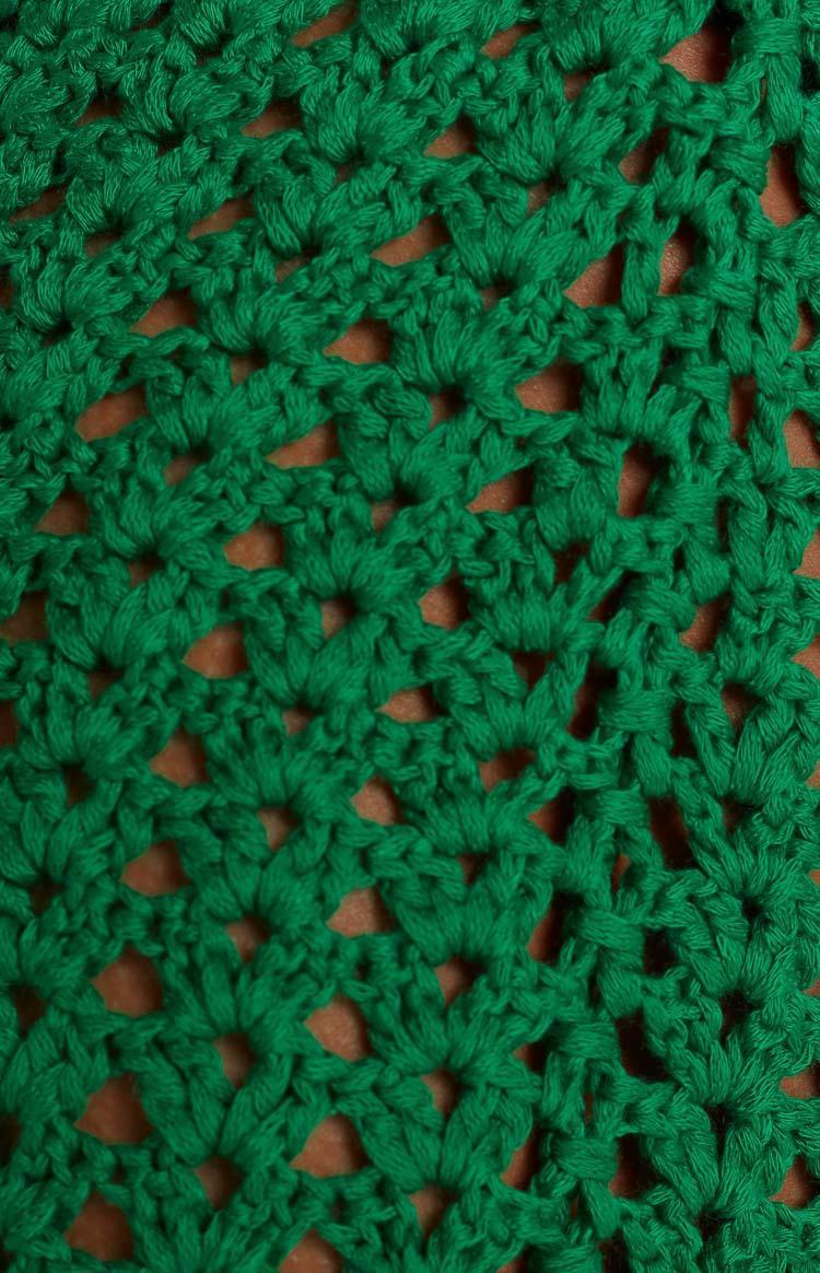 Courtside Green Mini Crochet Skirt Product Image