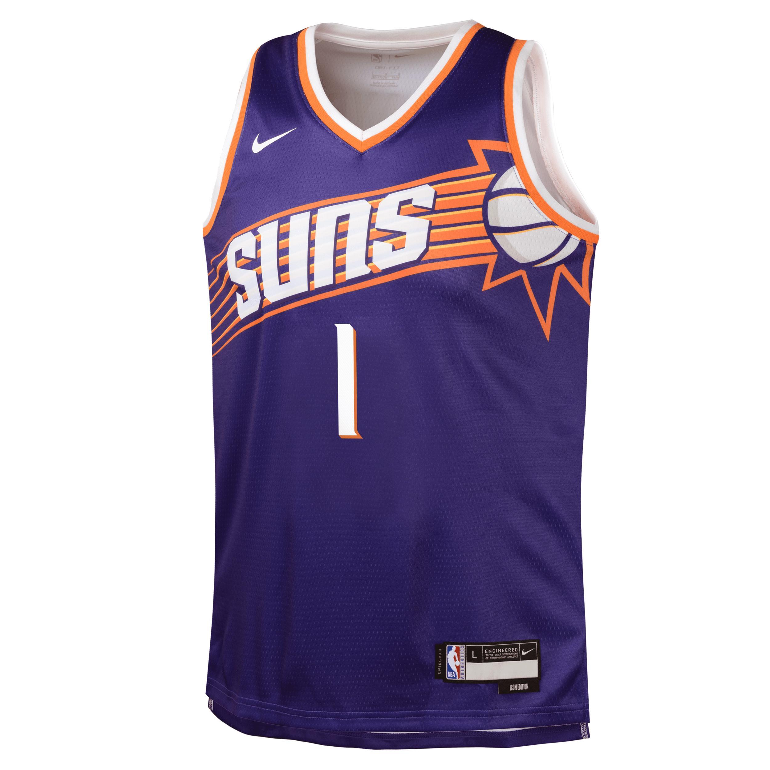 Big Boys Nike Devin Booker Purple Phoenix Suns Swingman Jersey - Icon Edition - Purple Product Image