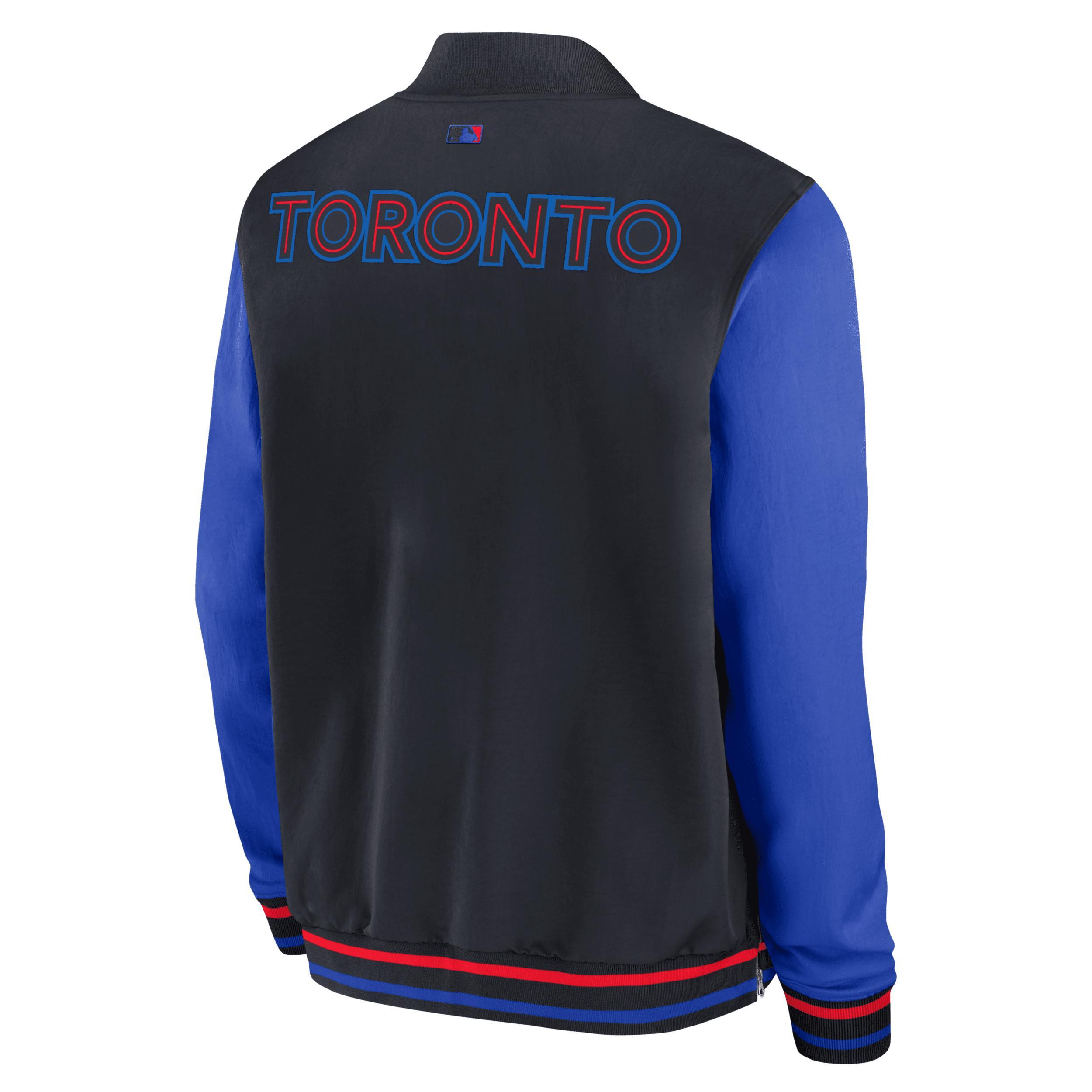 Nike Mens Black Toronto Blue Jays 2024 City Connect Authentic Collection Game Time Full-Zip Bomber Jacket Product Image