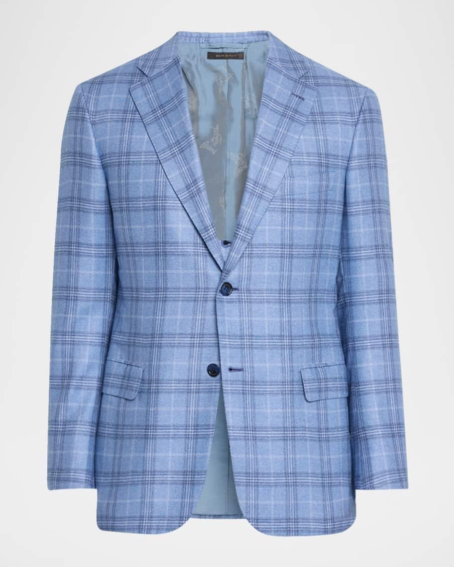 Men's Silk-Cashmere Plaid Sport Coat Product Image