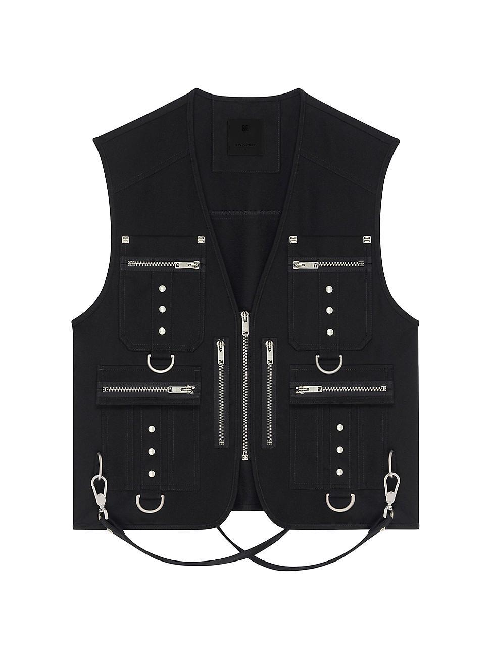 Mens Multipocket Waistcoat In Wool With Suspenders Product Image