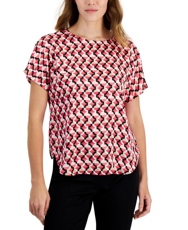 Women's Geometric-Print Short-Sleeve Top  Product Image