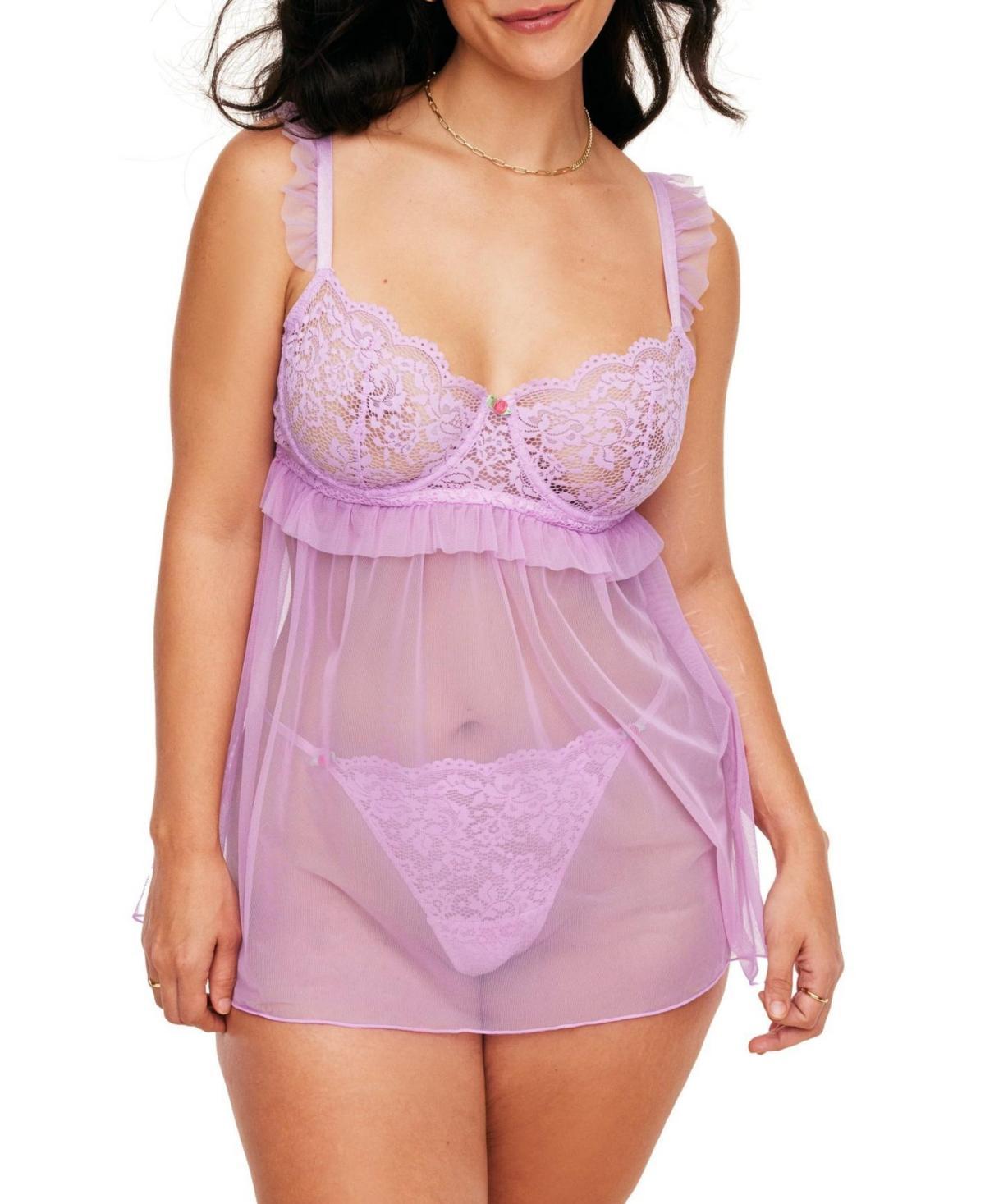 Keara Womens Plus-Size Babydoll & G-String Set Lingerie Product Image