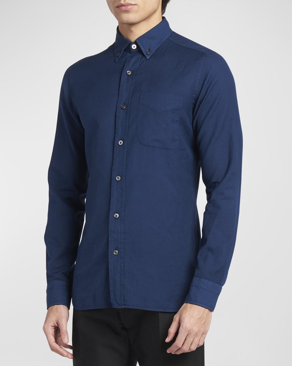 Mens Cotton-Cashmere Slim Fit Sport Shirt Product Image