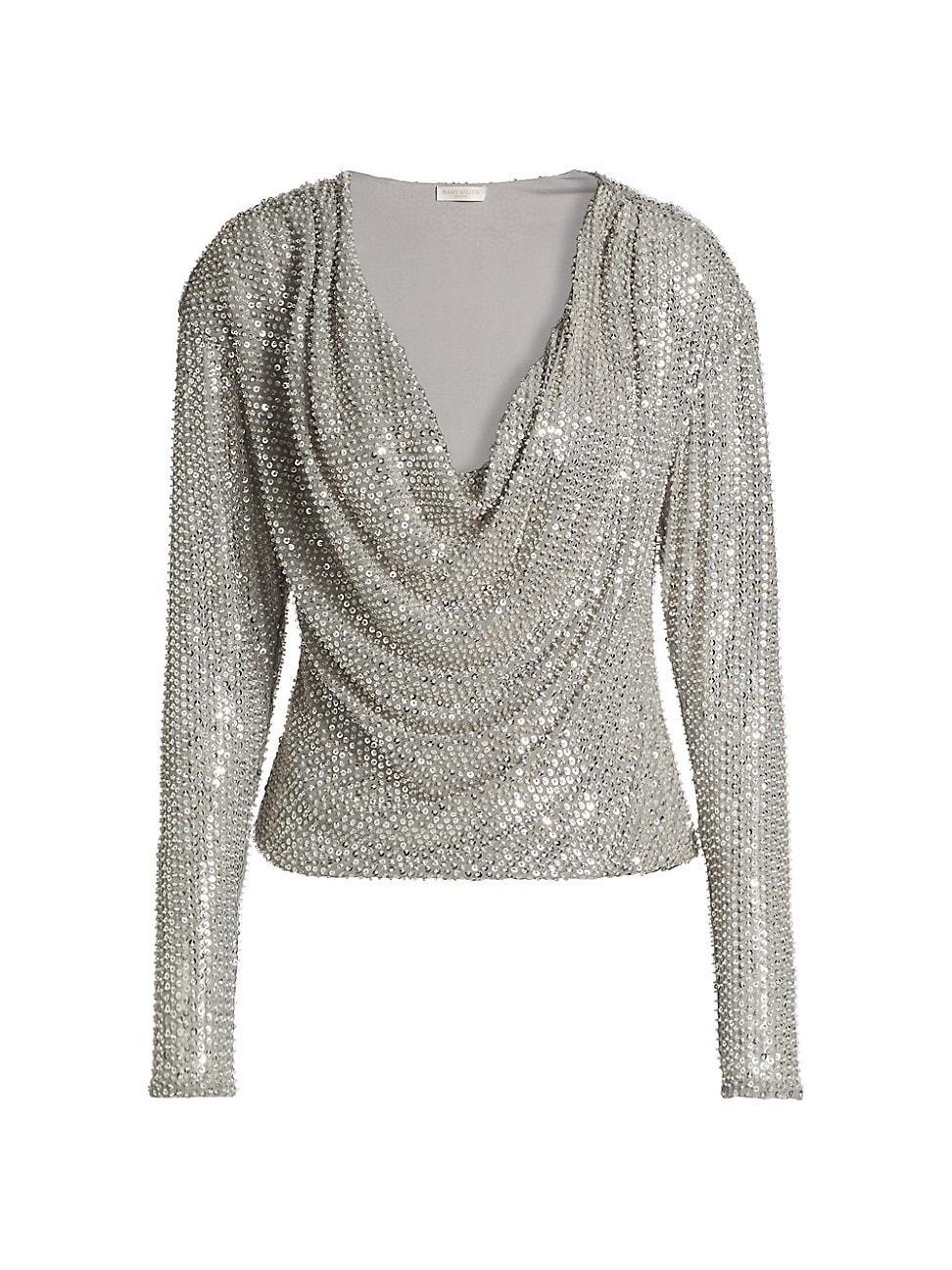 Womens Leon Sequined Cowlneck Top Product Image