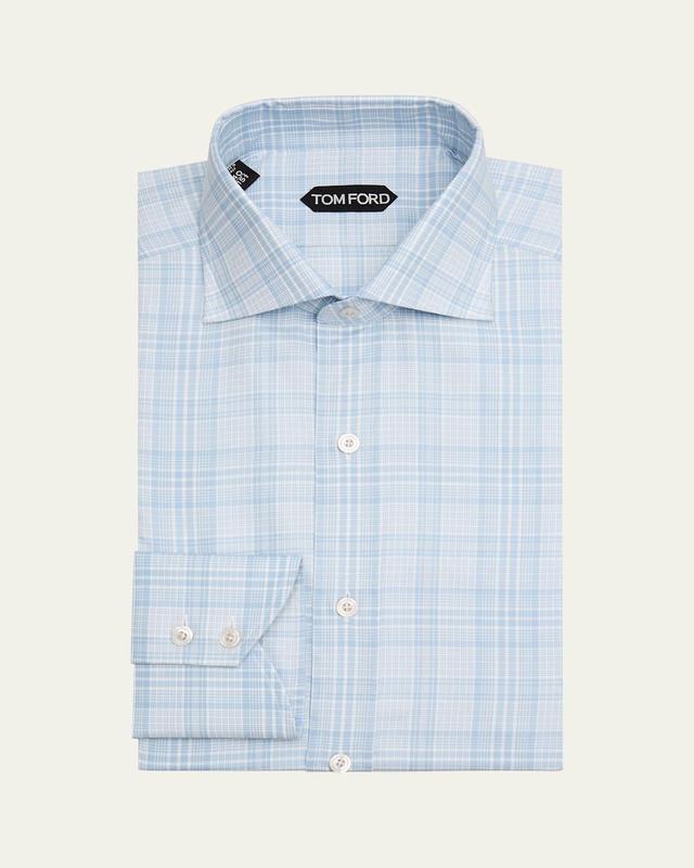 Mens Cotton Tonal Check Sport Shirt Product Image