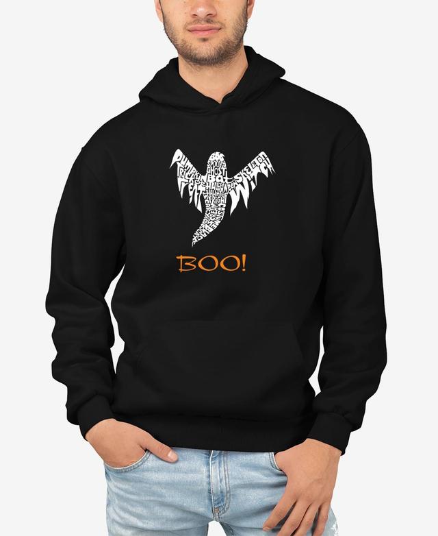 La Pop Art Mens Halloween Ghost Word Art Hooded Sweatshirt Product Image