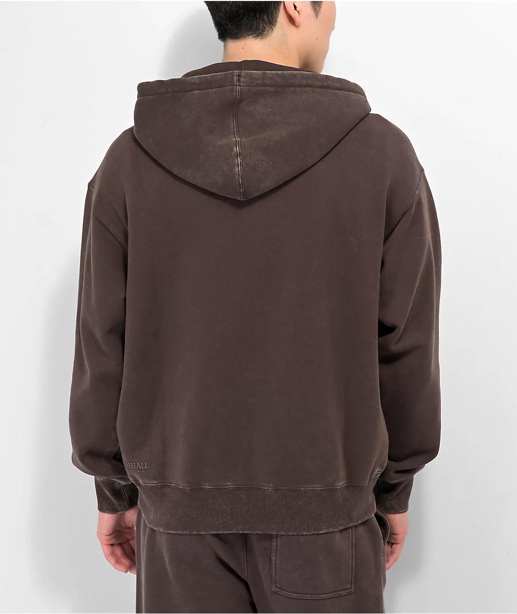 Ninth Hall Fundamentals Brown Boxy Zip Hoodie Product Image