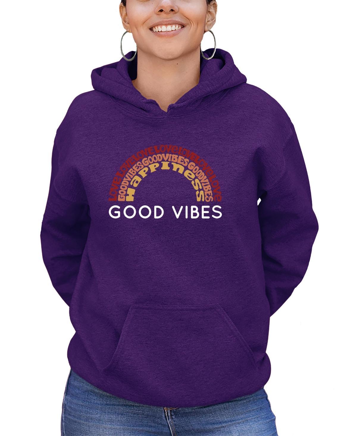 Womens Word Art Good Vibes Hooded Sweatshirt Product Image