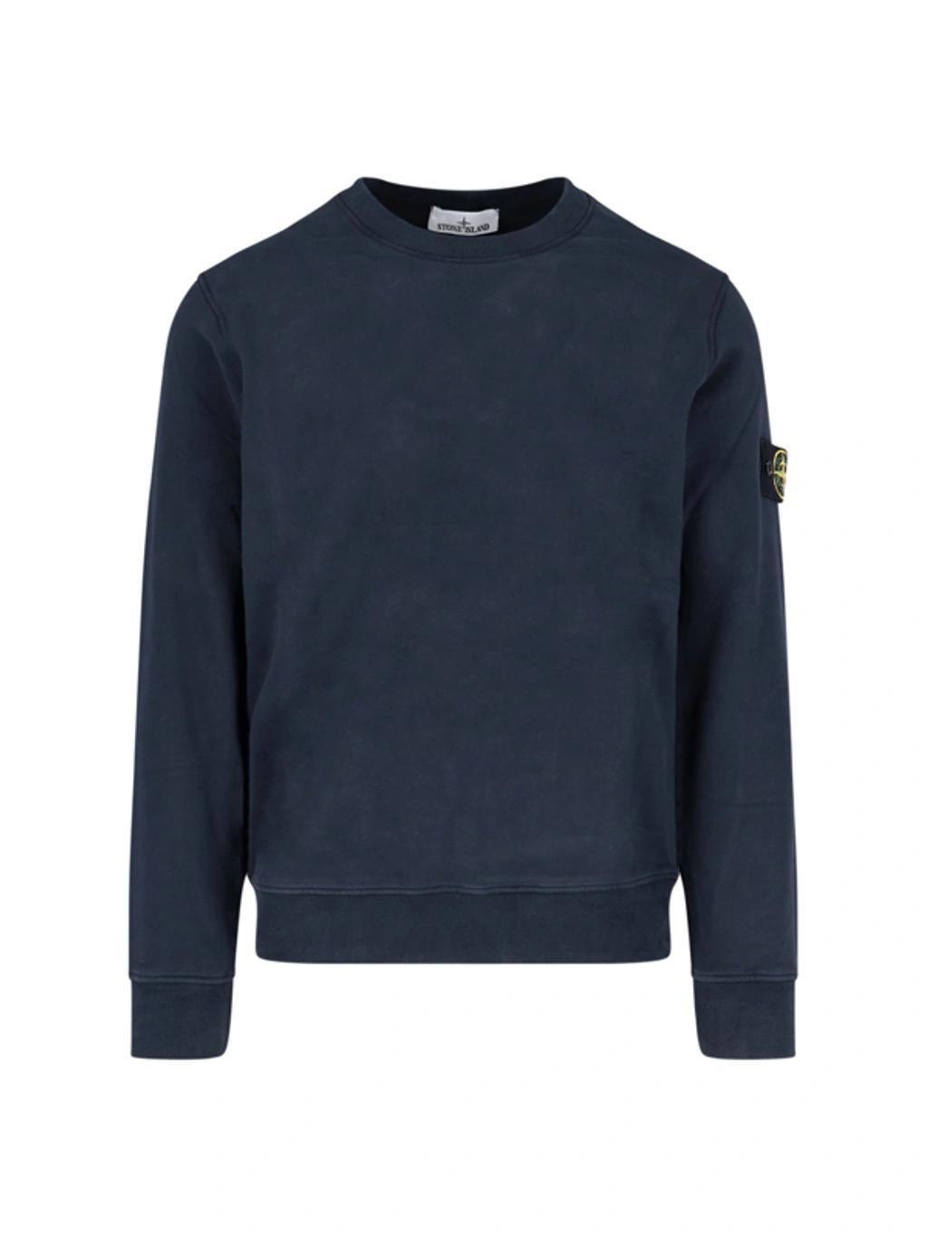 Blue Cotton Crewneck Sweatshirt Product Image