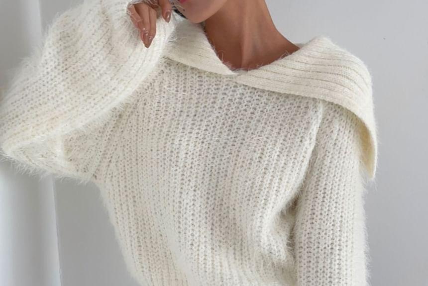 Plain Lapel Sweater product image