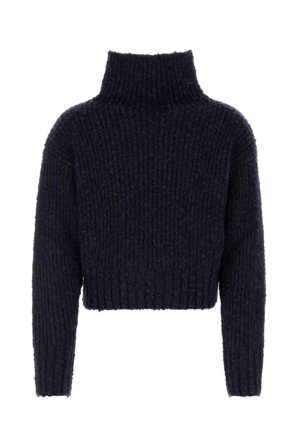 Ami Paris Turtleneck Knitted Jumper In Navy Product Image