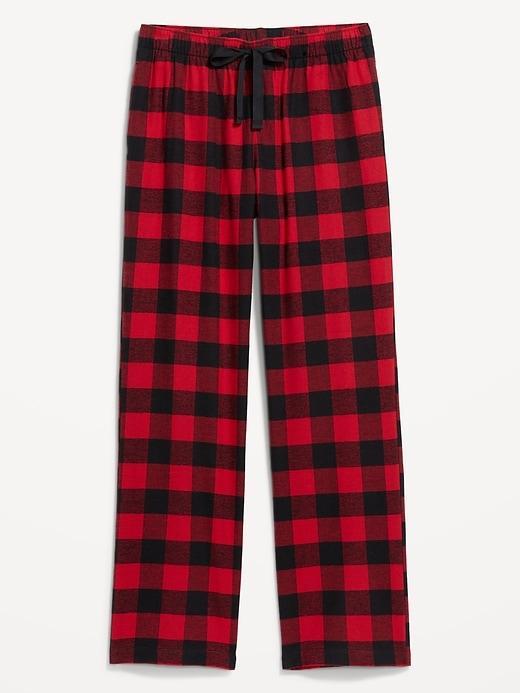 Mid-Rise Flannel Pajama Pants for Women Product Image