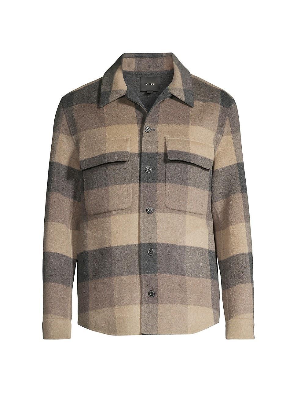 Vince Splittable CheckWool Blend Button-Up Shirt Jacket Product Image