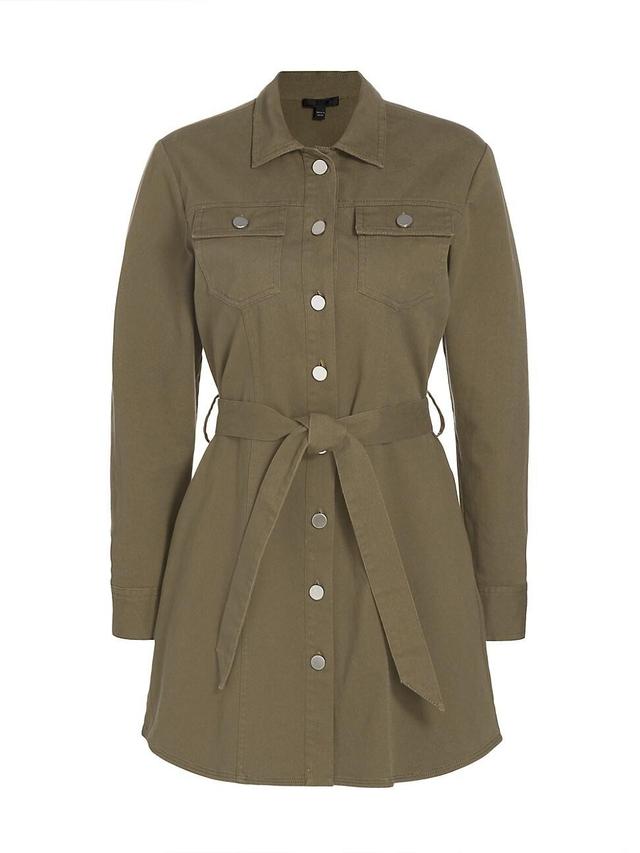 Womens Belted Cotton Twill Shirtdress Product Image