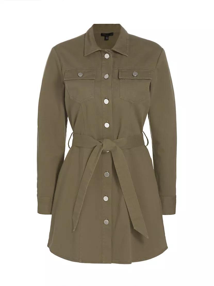 Belted Cotton Twill Shirtdress Product Image