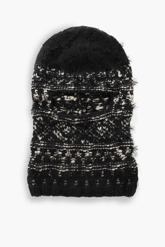 Bouclé-knit Wool Balaclava In Black Product Image