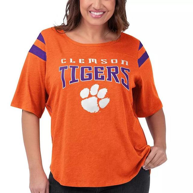 Womens G-III 4Her by Carl Banks Clemson Tigers Plus Size Linebacker Half-Sleeve T-Shirt Product Image