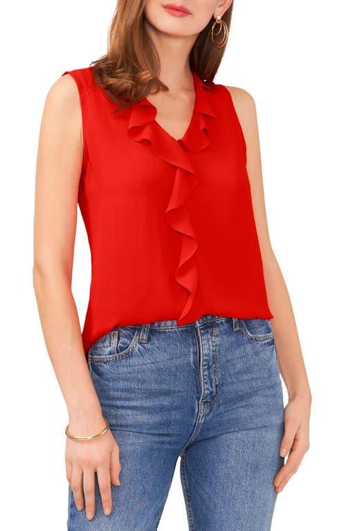 Vince Camuto Ruffle Neck Sleeveless Georgette Blouse Product Image