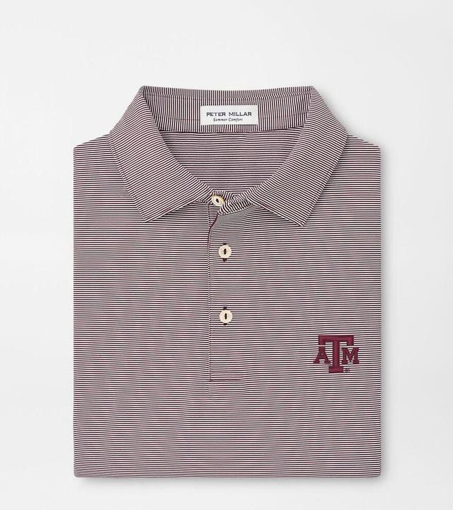 Peter Millar Mens Texas A&M Jubilee Stripe Performance Polo | Color: Maroon | Size: L Product Image