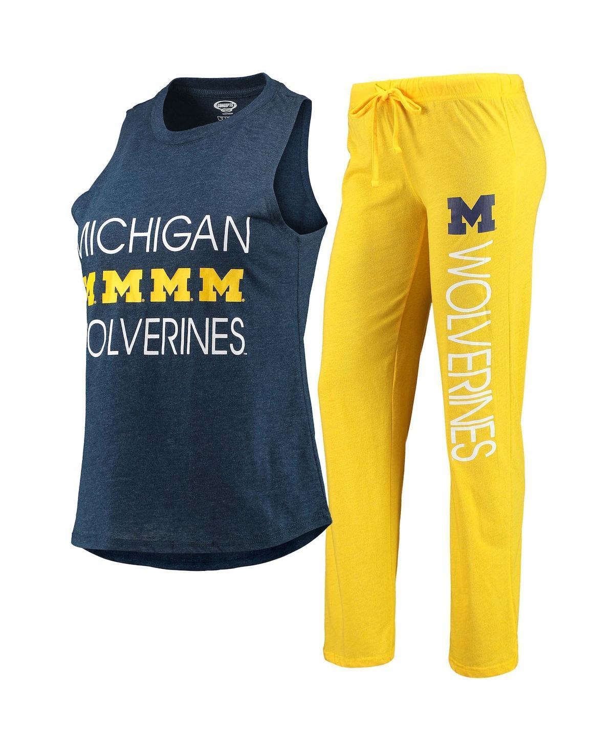 Womens Concepts Sport Maize/Navy Michigan Wolverines Tank Top & Pants Sleep Set Product Image