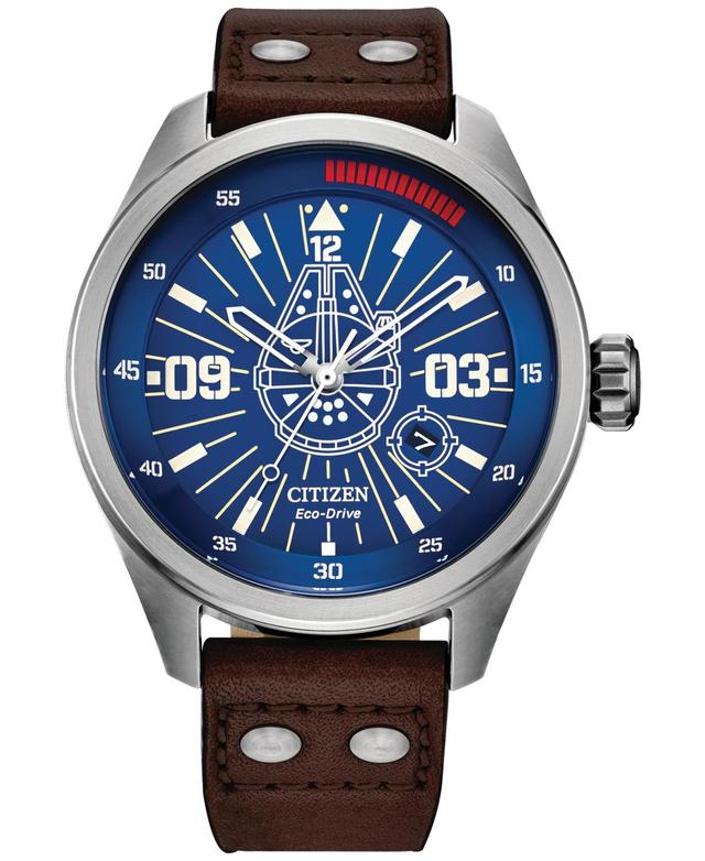 Citizen Mens Star Wars Collection Han Solo Three Hand Brown Leather Strap Watch Product Image