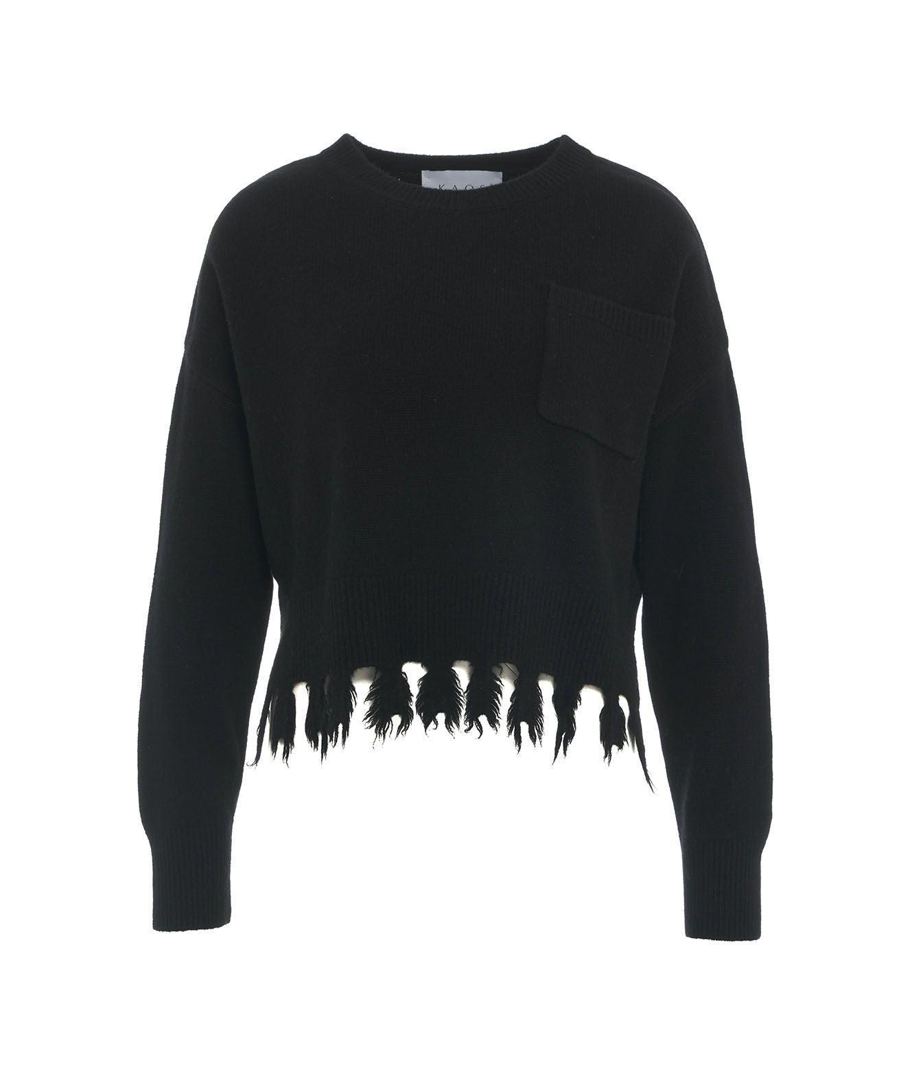 Knit pullover with fringes Product Image