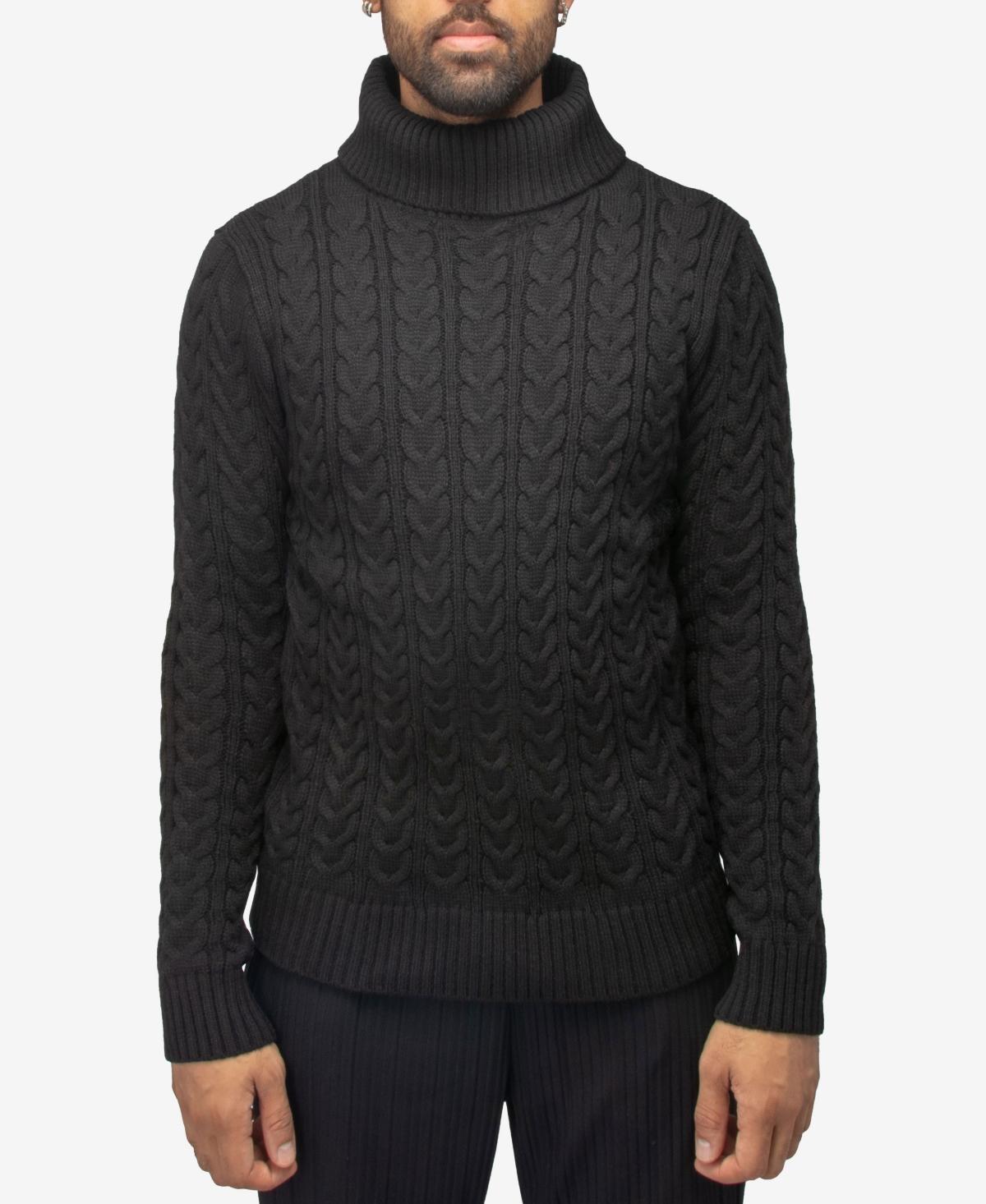 X-Ray Mens Cable Knit Roll Neck Sweater Product Image