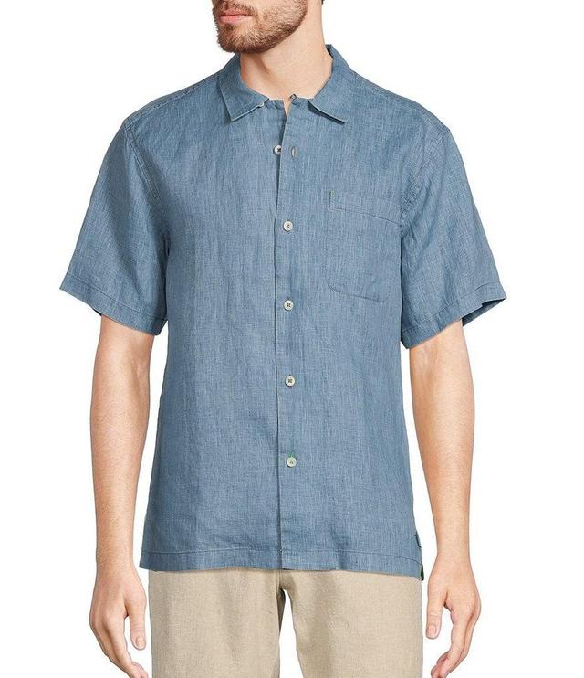 Tommy Bahama Sea Glass Linen Short Sleeve Woven Camp Shirt Product Image