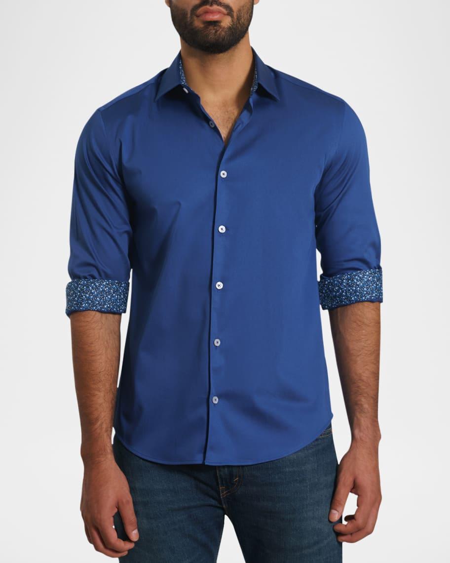 Men's Contrast-Reverse Solid Sport Shirt Product Image