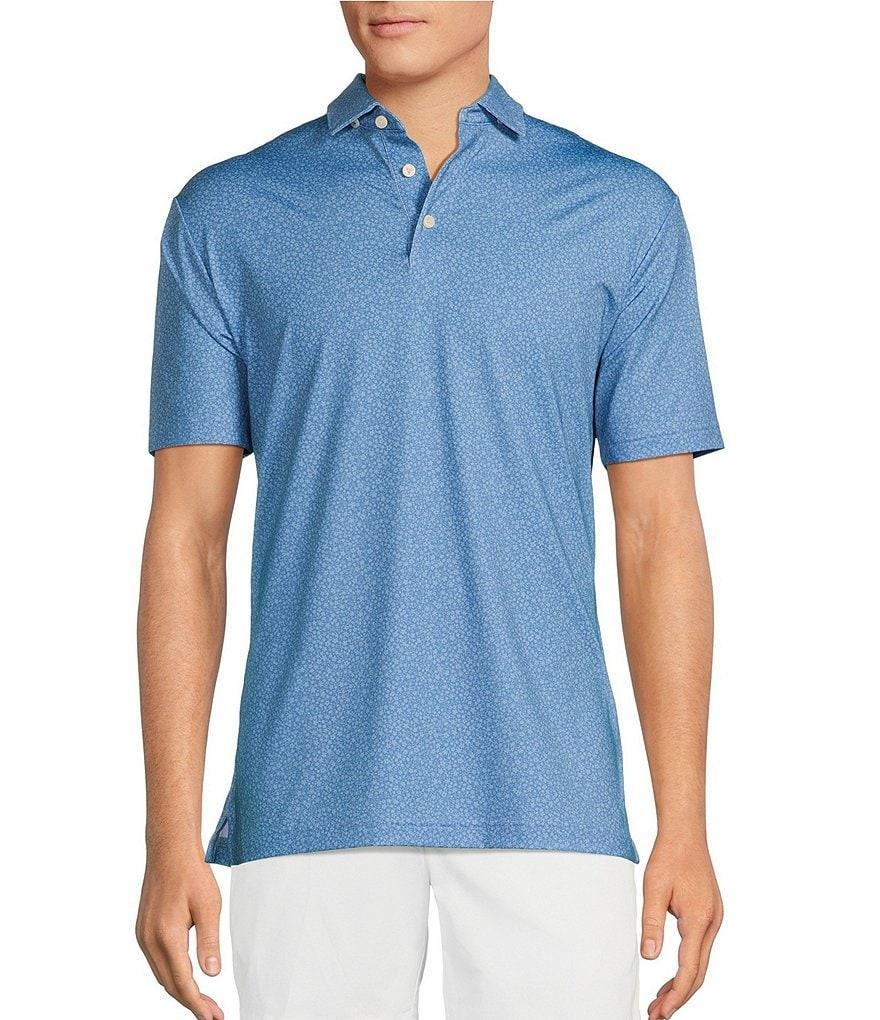 Cremieux Blue Label Performance Stretch Micro-Print Short Sleeve Polo Shirt Product Image