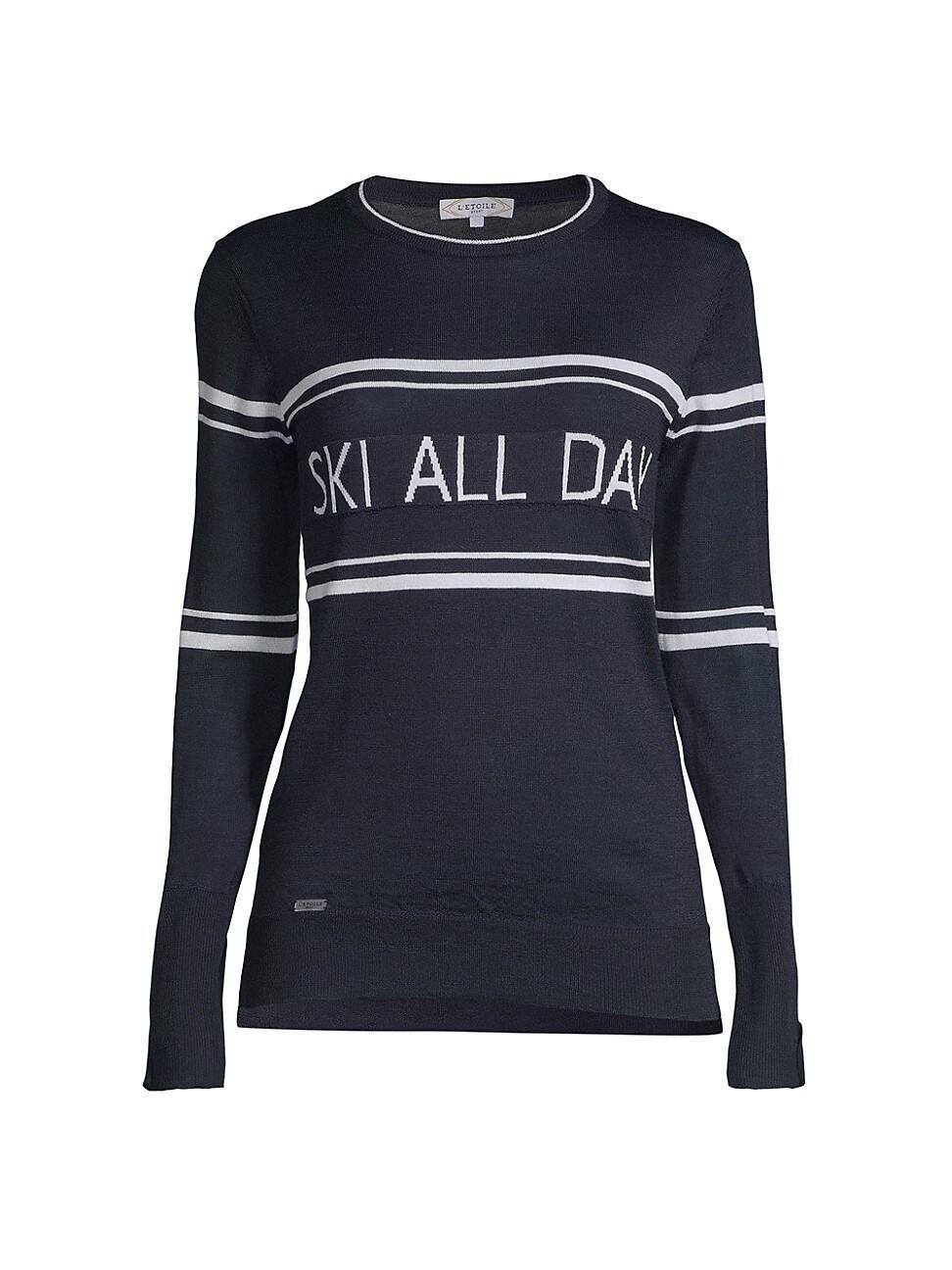 Womens Striped Ski All Day Crewneck Sweater product image